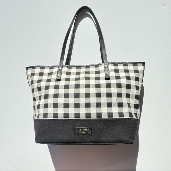 Cole Haan Handbags - Cole Haan Black White Checkered Tote Bag
